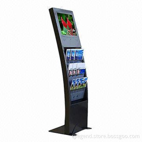 19-inch Advertising Digital Signage Kiosk with Bookshelf for Retail Shops and Shopping Malls